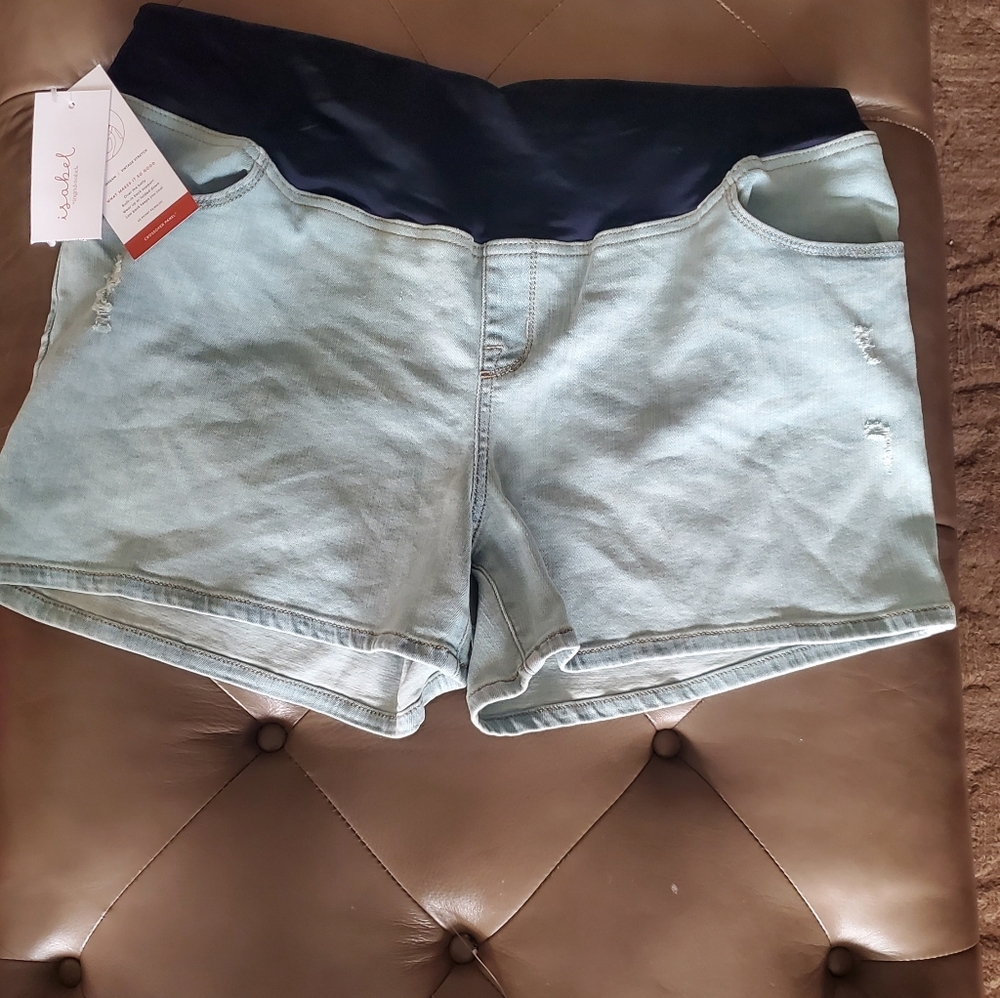 Isabel Maternity  Jean Shorts 10